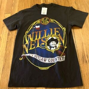 Willie Nelson outlaw country black tee size small new with tags